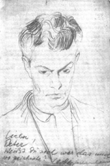 Peter Edel, Sachsenhausen, gezeichnet von Mithäftling Leo Haas